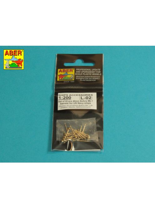 Aber Models - Set of 20 pcs 40 mm Bofors Mk.1 barrels for US Navy ships