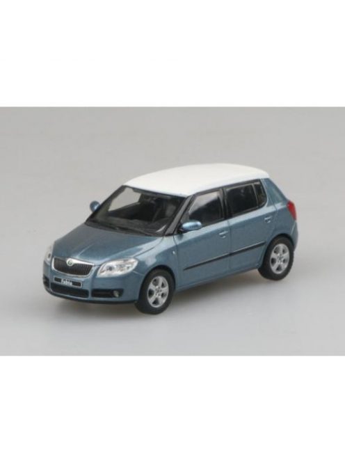 ABREX - 1:43 Skoda Fabia II - Satin Gray Met. with White Roof - Abrex