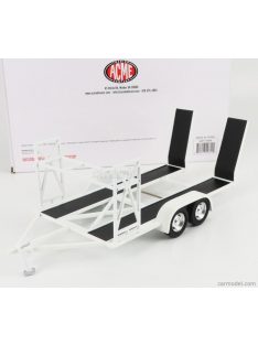   Acme-Models - Accessories Carrello Trasporto Auto 2-Assi - Car Transporter Trailer - Car Not Included White Black