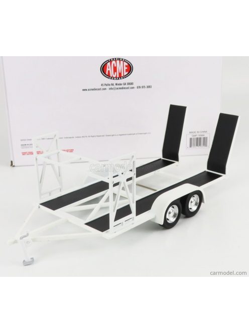 Acme-Models - Accessories Carrello Trasporto Auto 2-Assi - Car Transporter Trailer - Car Not Included White Black