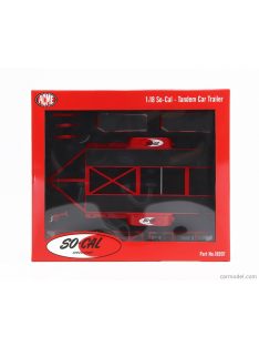   Acme-Models - Accessories Carrello Trasporto Auto 2-Assi - Car Transporter Trailer So-Cal - Car Not Included Red Black