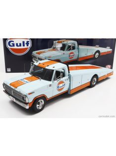   Acme-Models - Ford Usa F-350 Truck Ramp Car Transporter Gulf 1970 Light Blue Orange