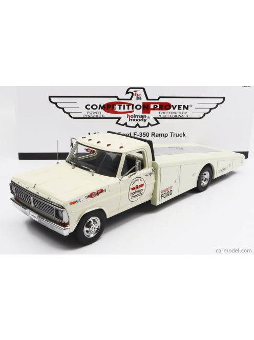 Acme-Models - Ford Usa F-350 Truck Ramp Car Transporter Holman Moody 1970 Cream