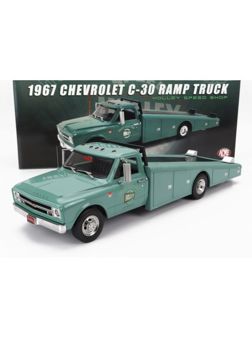 Acmemodels - CHEVROLET C-30 TRUCK RAMP CAR TRANSPORTER HOLLEY SPEED SHOP 1967 GREEN