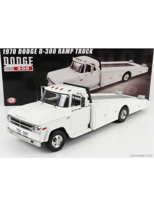 Acme-Models - Dodge D-300 Truck Ramp Car Transporter 1970 White