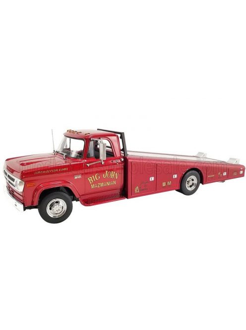 Acmemodels - DODGE D-300 TRUCK RAMP CAR TRANSPORTER MAZMANIAN RACING 1970 RED