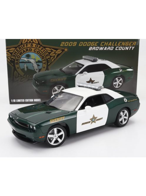 Acmemodels - DODGE CHALLENGER R/T COUPE POLICE BROWARD COUNTY SHERIFF 2009 GREEN WHITE