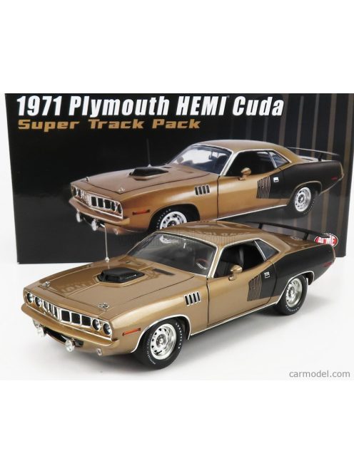 Acme-Models - Plymouth Barracuda Hemi Coupe Super Track Pack 1971 Gold Glack