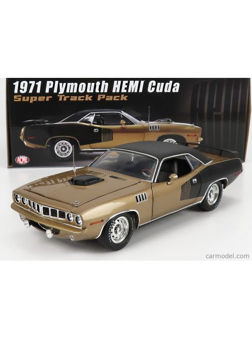 Acme-Models - Plymouth Barracuda Hemi Coupe Super Track Pack 1971 Gold Glack