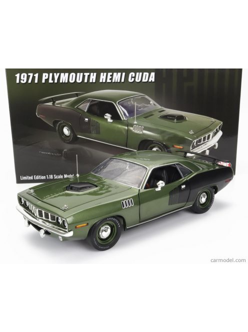 Acme-Models - Plymouth Cuda Hemi Coupe 1971 Green Black