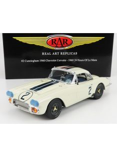   Acmemodels - CHEVROLET CORVETTE C1 COUPE 4.6L V8 TEAM B.S. CUNNINGHAM N 2 24h MANS 1960 D.THOMPSON - F.WINDRIDGE WHITE BLUE