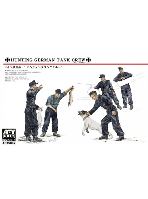 Afv-Club - Hunting German Tank Crew-5 Figures w/dog