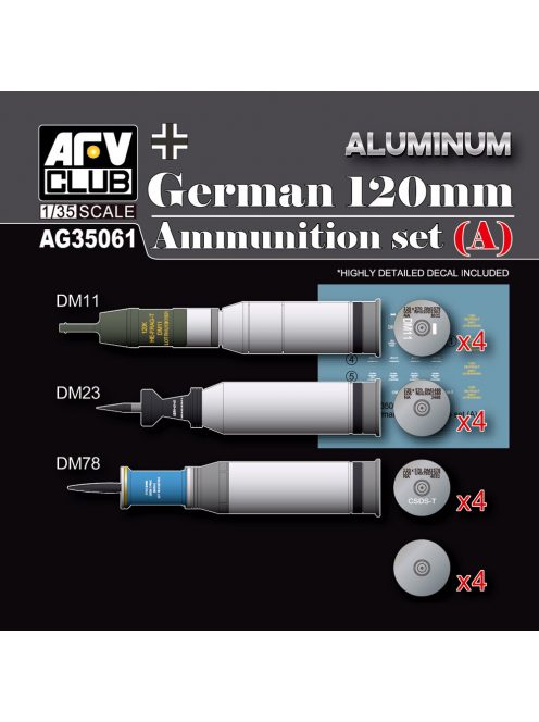 AFV-Club - German 120mm Ammunition Set (A)-Aluminium