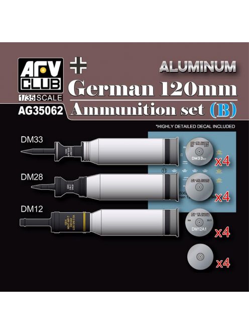 AFV-Club - German 120mm Ammunition Set (B)-Aluminium