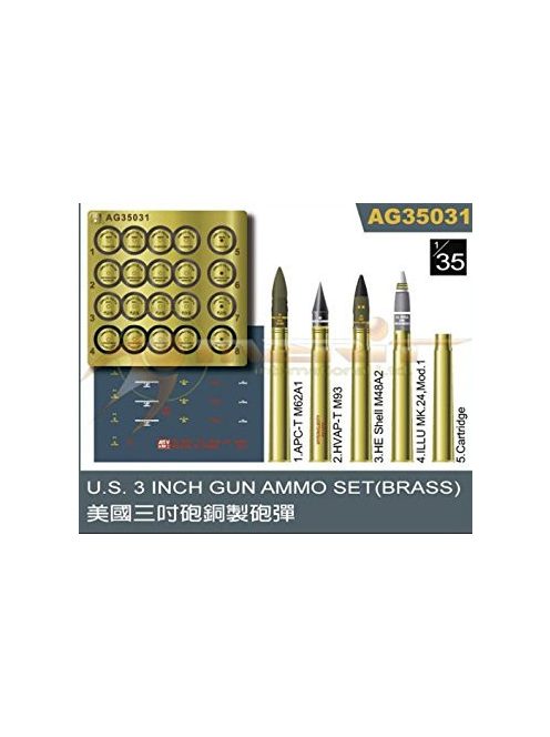 Afv-Club - 3 inch gun ammo brass set