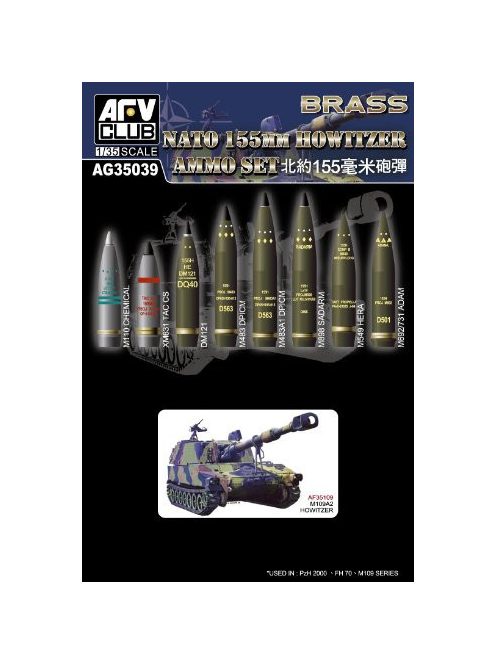 Afv-Club - NATO 155mm Howitzer Ammo Set (Brass)