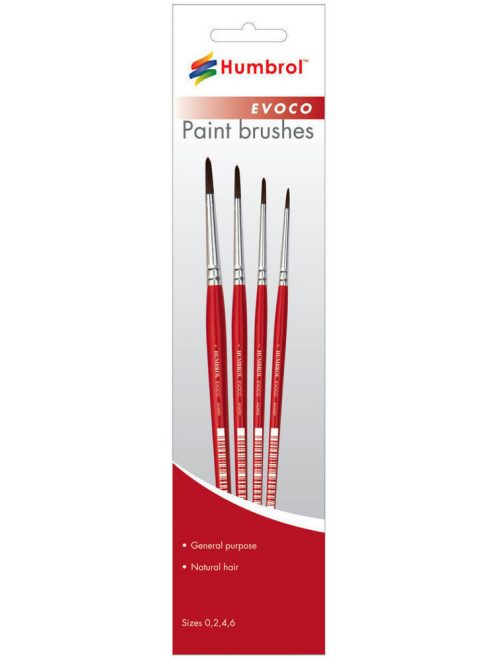 Humbrol - Evoco Pinsel-Set (Größen 0, 2, 4 & 6)