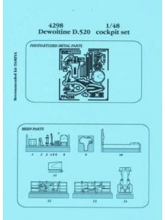 Aires - Dewoitine D.520 Cockpit Set für Tamiya Bausatz