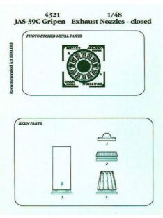 Aires - JAS-39C Gripen Schubdüsen - geschlossen for Italeri