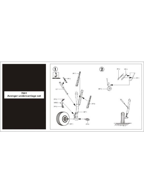 Aires - 1/72 TBM Avenger undercarriage set for HASEGAWA kit