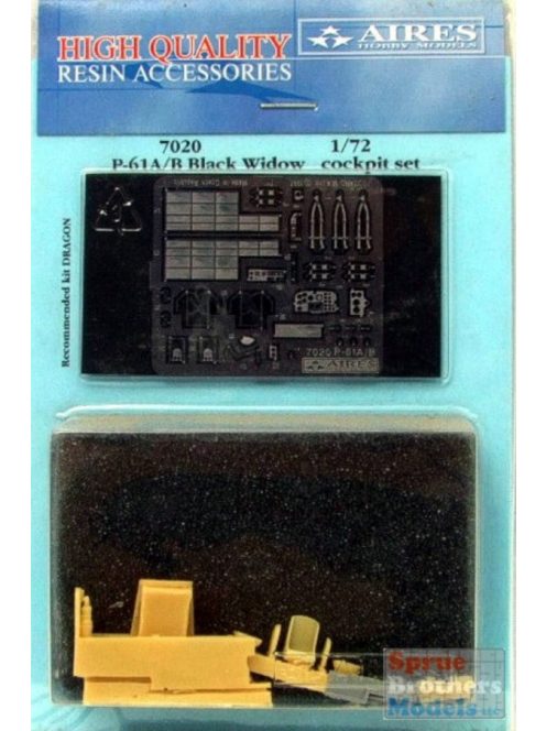 Aires - 1/72 P-61 Black Widow cockpit set