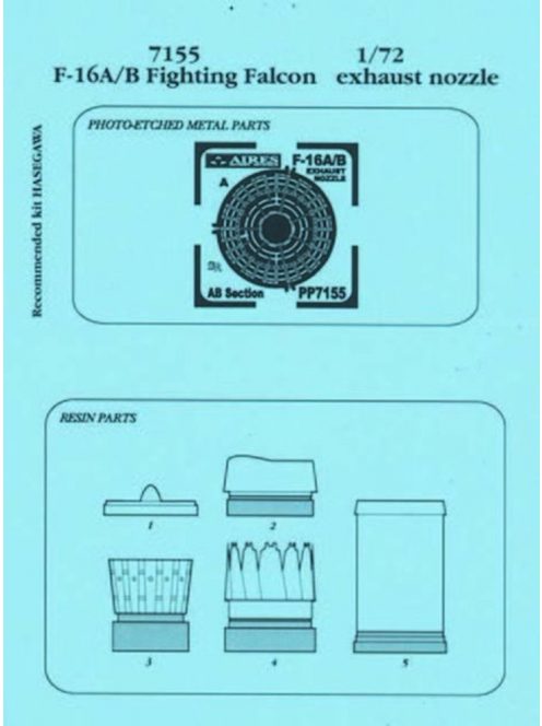 Aires - F-16A, B Schubdüsen für Hasegawa Bausatz