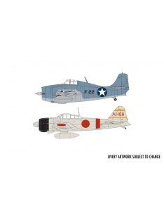   Airfix - Grumman F-4F4 Wildcat & Mitsubishi Zero Dogfight Double