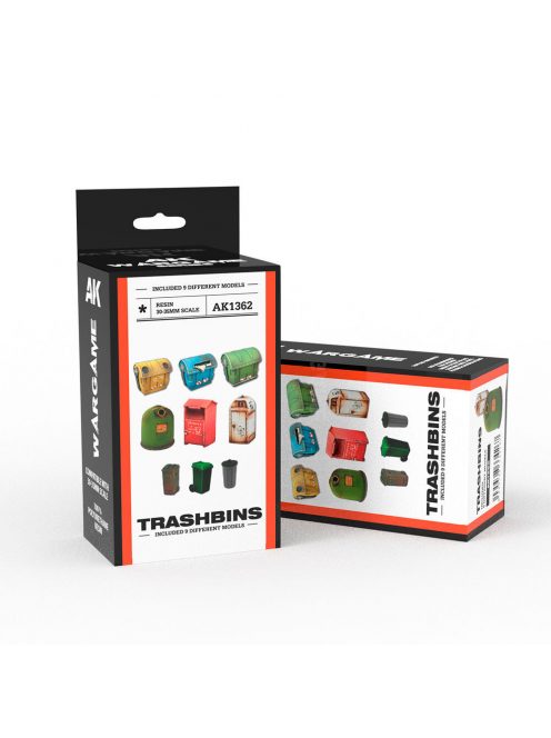 AK Interactive - TRASHBINS SCENOGRAPHY WARGAME SET (30-35MM)