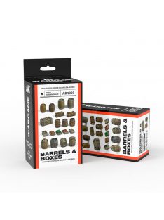   AK Interactive - BARRELS & BOXES  WARGAME SET (RESIN 30-35MM)