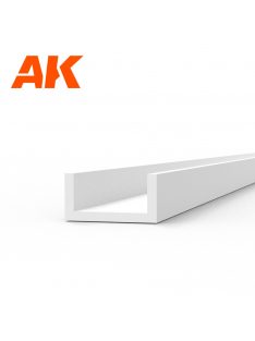 AK Interactive - U Channel 3.0 width x 350mm - STYRENE STRIP