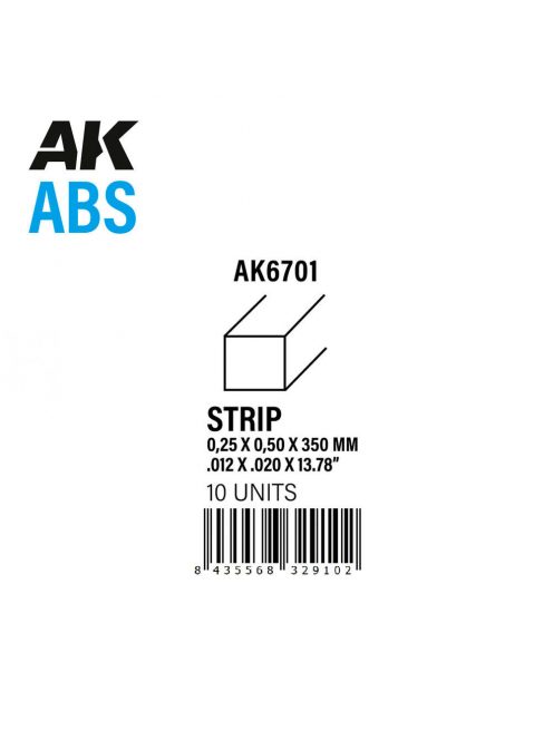 AK Interactive - Strips 0.25 x 0.50 x 350mm - ABS STRIP