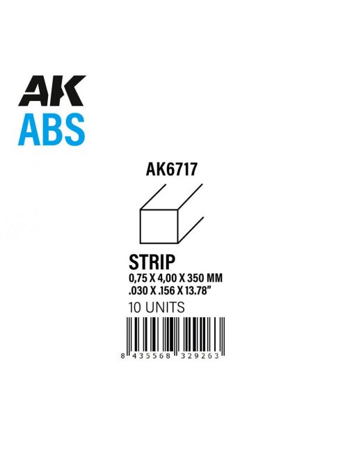 AK Interactive - Strips 0.75 x 4.00 x 350mm - ABS STRIP