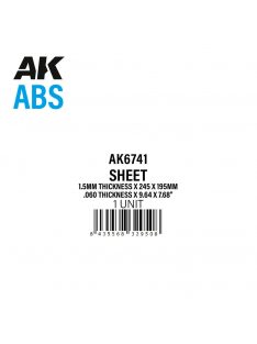 AK Interactive - 1.5mm thickness x 245 x 195mm - ABS SHEET