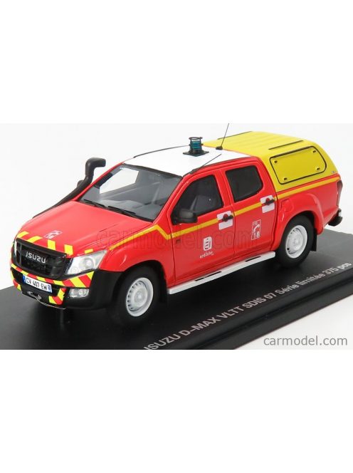 Alarme - Isuzu D-Max Pick-Up Double Cabine Closed Vltt Sdis 07 Sapeurs Pompiers 2017 Red Yellow