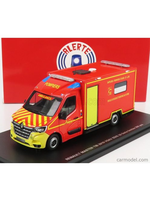 Alerte - Renault Master Van Vsav Sdis 28 Vehicule De Secours Et D'Assistance Aux Victimes Sapeurs Pompier 2019 Red Yellow