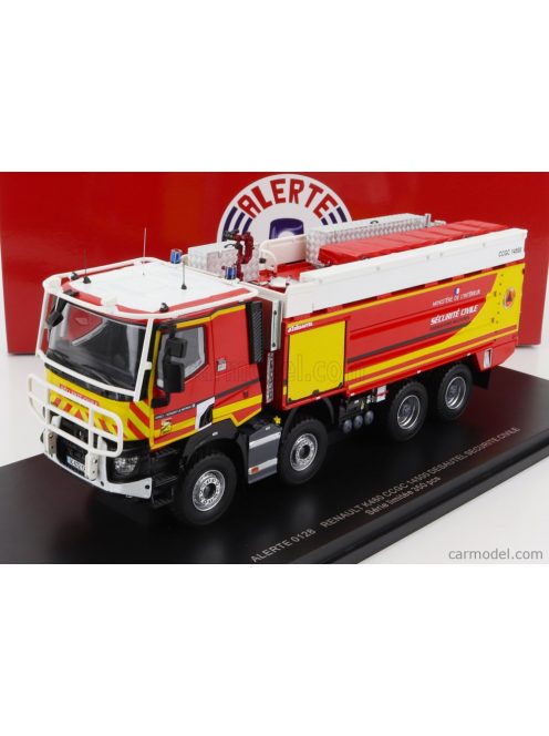 Alerte - Renault K460 Tanker Truck 4-Assi Sapeurs Pompiers Ccgc 14500 Ministere De L'Interieur Securite Civile 2015 Red White Yellow