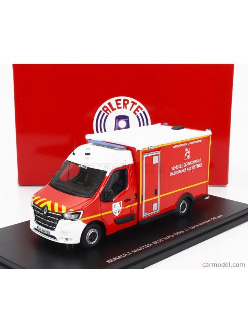 Alerte - Renault Master Van Was Sdis 17 Vehicule De Secours Et D'Assistance Aux Victimes Ambulance Sapeurs Pompier 2019 Red White