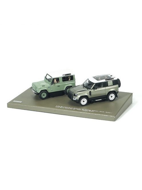 Almostreal - 1:43 2 Car Set - Land Rover  Defender 90 - Green - 2015 / Defender 90 - Pangea Green - 2020 - Almost Real