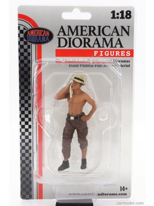 American Diorama - Figures Meccanico - Man Mechanic Crew 4X4 Offroad Camel Trophy 1 Beige Brown