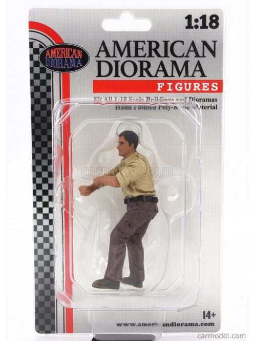 American Diorama - Figures Meccanico - Man Mechanic Crew 4X4 Offroad Camel Trophy 3 Beige Brown