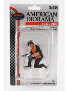 American Diorama - FIGURES MAN WHEEL CLEANING BLACK ORANGE