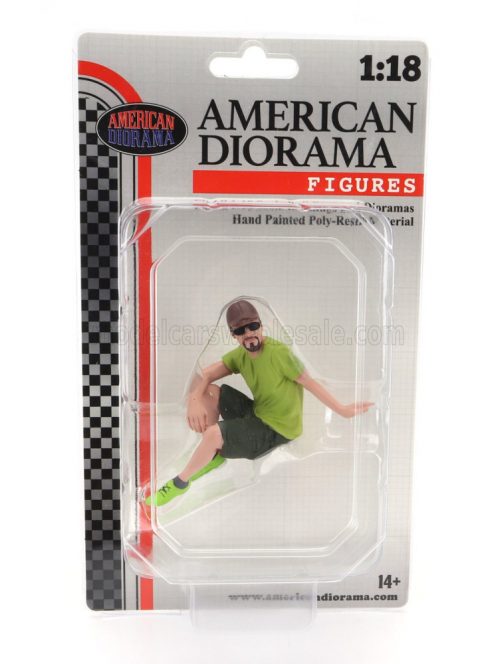 American Diorama - FIGURES MAN SITTING LIGHT GREEN BLUE