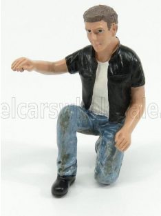 American Diorama - FIGURES MOTORMAN - BIKER BLACK BLUE