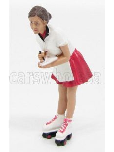   American Diorama - FIGURES GRACE - CAMERIERA DRIVE IN - WOMAN DRIVE THRU WAITRESS WHITE RED