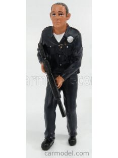   American Diorama - Figures Poliziotto Con Fucile - Police Officer Ii With Rifle Gun Black