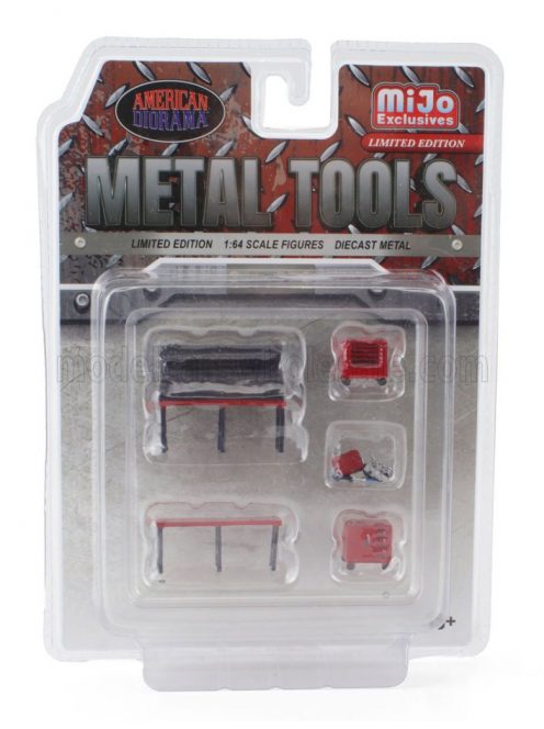 American Diorama - ACCESSORIES SET OFFICINA GARAGE TOOL GREY RED