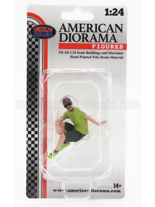 American Diorama - FIGURES MAN SITTING LIGHT GREEN BLUE