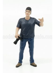   American Diorama - FIGURES UOMO - MAN WEEKEND CAR SHOW FIGURE 5 GREY BLUE