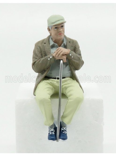 American Diorama - FIGURES UOMO - MAN SITTING OLD COUPLE FIGURE 1 CREAM BEIGE