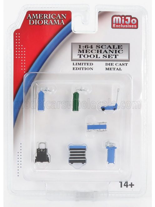 American Diorama - FIGURES MECHANIC TOOL SET 2 TONE BLUE